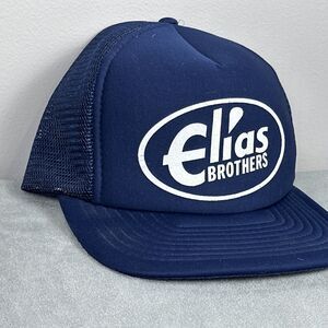 Vintage Calhead Elias Brothers Big Boy Mesh Trucker Snap Back Cap Hat Blue Adult